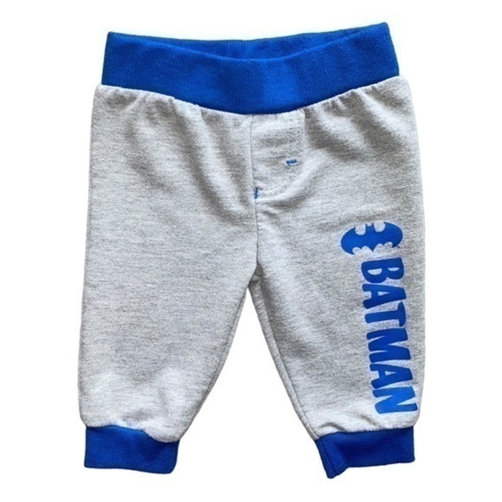 3/$15 Batman Baby Boys Gray and Blue Joggers Size 0-3M